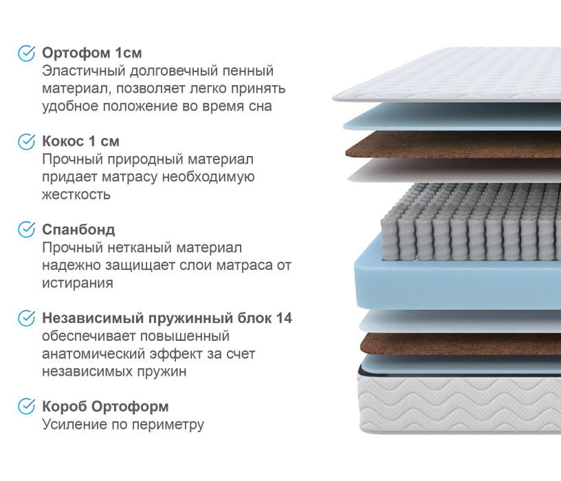 1400 x 2000, Матрас Орматек Богема 140х200